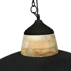 Côté Table Suspension En Fer Noir Et Manguier D83cm Noir Mat - Ferese -SEMA DESIGN Boutique 32977 DET03 WEB