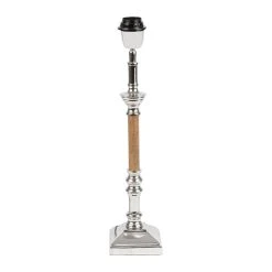 Côté Table Pied Lampe En Aluminium Et Manguier H38cm Argent - Chaveny