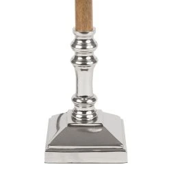 Côté Table Pied Lampe En Aluminium Et Manguier H38cm Argent - Chaveny -SEMA DESIGN Boutique 34370 DET03 WEB