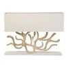 Côté Table Lampe En Bois De Vigne Et Lin Blanc H59cm - Coral