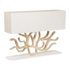 Côté Table Lampe En Bois De Vigne Et Lin Blanc H59cm - Coral -SEMA DESIGN Boutique 37640 DET02 WEB