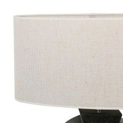 Côté Table Lampe En Céramique Et Lin H35cm Noir Et Naturel - Eissalet -SEMA DESIGN Boutique 37922 DET02 WEB