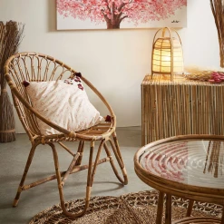 SEMA DESIGN Lampe Non électrifiée En Bambou Et Lin Naturel - Plaka -SEMA DESIGN Boutique 452c0 lampe en lin et bois