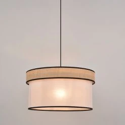 Corep Suspension En Raphia Et Coton D38cm Blanc - Cylindre -SEMA DESIGN Boutique 606622 FRN02 WEB