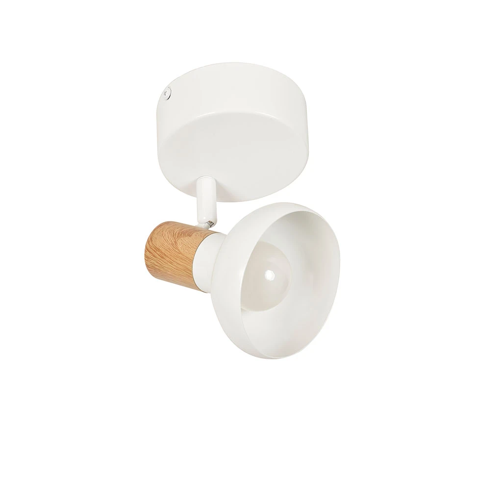 Corep Spot 1 Lumière En Métal Effet Bois Blanc - Alvar 3 Corep Spot 1 Lumière En Métal Effet Bois Blanc - Alvar