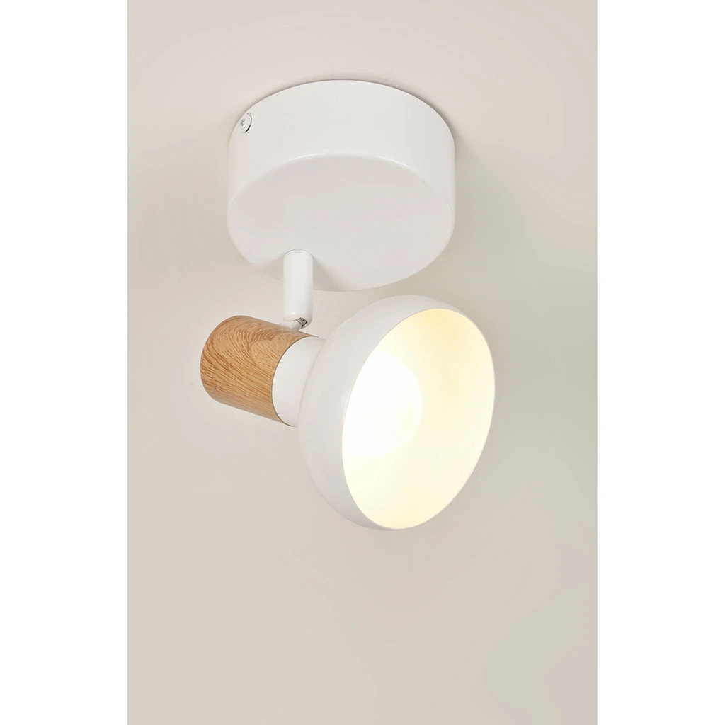 Corep Spot 1 Lumière En Métal Effet Bois Blanc - Alvar 4 Corep Spot 1 Lumière En Métal Effet Bois Blanc - Alvar – Image 2