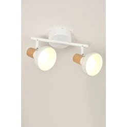 Corep Spot 2 Lumières En Métal Effet Bois Blanc - Alvar 5 Corep Spot 2 Lumières En Métal Effet Bois Blanc - Alvar -SEMA DESIGN Boutique 606638 FRN02 WEB