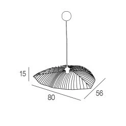 Corep Suspension En Métal Filaire D80cm Noir - Leaf -SEMA DESIGN Boutique 606673 FRN05 WEB