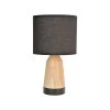 Corep Lampe Touch Métal Effet Bois Abat-jour En Coton Noir -SEMA DESIGN Boutique 606689 FRN01 WEB