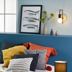 Corep Applique Base Ronde En Bois Naturel Et Métal Noir -SEMA DESIGN Boutique 606695 FRN03 WEB