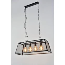 Corep Suspension 4 Lumières En Métal L78cm Noir - Trapèze 5 Corep Suspension 4 Lumières En Métal L78cm Noir - Trapèze -SEMA DESIGN Boutique 606722 FRN02 WEB