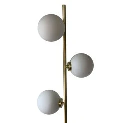 Opjet Lampadaire En Métal H152cm 3 Globes En Verre Opaline Doré - Edmond -SEMA DESIGN Boutique 610315 FRN02 WEB