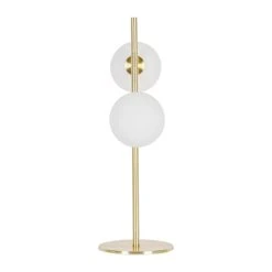 Opjet Lampe 2 Globes En Verre Opaline Doré - Edmond -SEMA DESIGN Boutique 612735 DET01 WEB