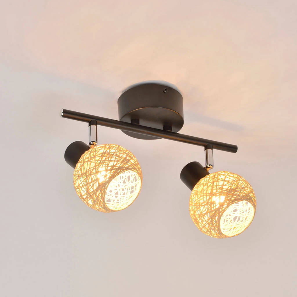 Corep Spot 2 Lumières En Metal Et Ficelle H20cm - Malya 5 Corep Spot 2 Lumières En Metal Et Ficelle H20cm - Malya – Image 3