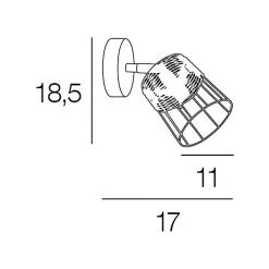 Corep Spot 1 Lumière En Metal Et Rotin Tresse H18.5cm Noir - Indah -SEMA DESIGN Boutique 613455 FRN04 WEB