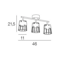 Corep Spot 3 Lumières En Metal Et Rotin Tresse H23cm Noir - Indah -SEMA DESIGN Boutique 613457 FRN06 WEB