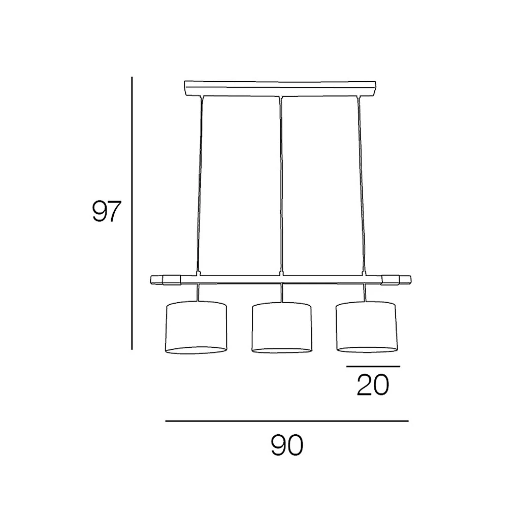 Corep Suspension 3 Lumieres Metal Et Bois H97cm Noir - Bogart 6 Corep Suspension 3 Lumieres Metal Et Bois H97cm Noir - Bogart – Image 4