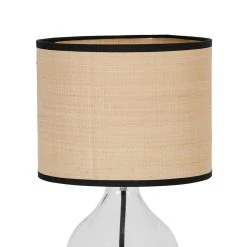 Opjet Lampe En Verre Et Raphia H40.5cm Transparent - Familiale -SEMA DESIGN Boutique 616081 DET02 WEB