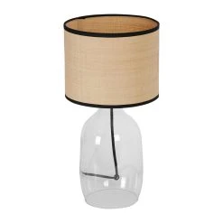 Opjet Lampe En Verre Et Raphia H40.5cm Transparent - Familiale -SEMA DESIGN Boutique 616081 DET04 WEB