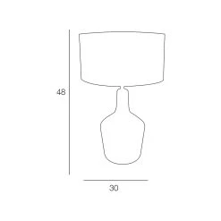 Corep Lampe En Verre Et Raphia Franges H48cm Naturel - Ibiza -SEMA DESIGN Boutique 620167 FRN03 WEB