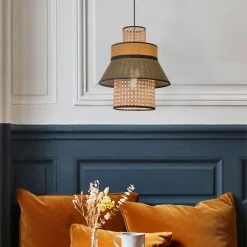 Market Set Suspension Singapour Kaki Et Curry H32cm 11 Market Set Suspension Singapour Kaki Et Curry H32cm -SEMA DESIGN Boutique 620371 FRN04 WEB