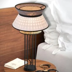 Market Set Lampe Blanc Et Anthracite H56cm - Singapour -SEMA DESIGN Boutique 620385 FRN06 WEB