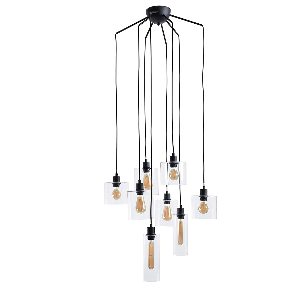 Market Set Suspension 8 Lumières En Verre Et Métal H147cm Noir - Ilo-ilo 3 Market Set Suspension 8 Lumières En Verre Et Métal H147cm Noir - Ilo-ilo