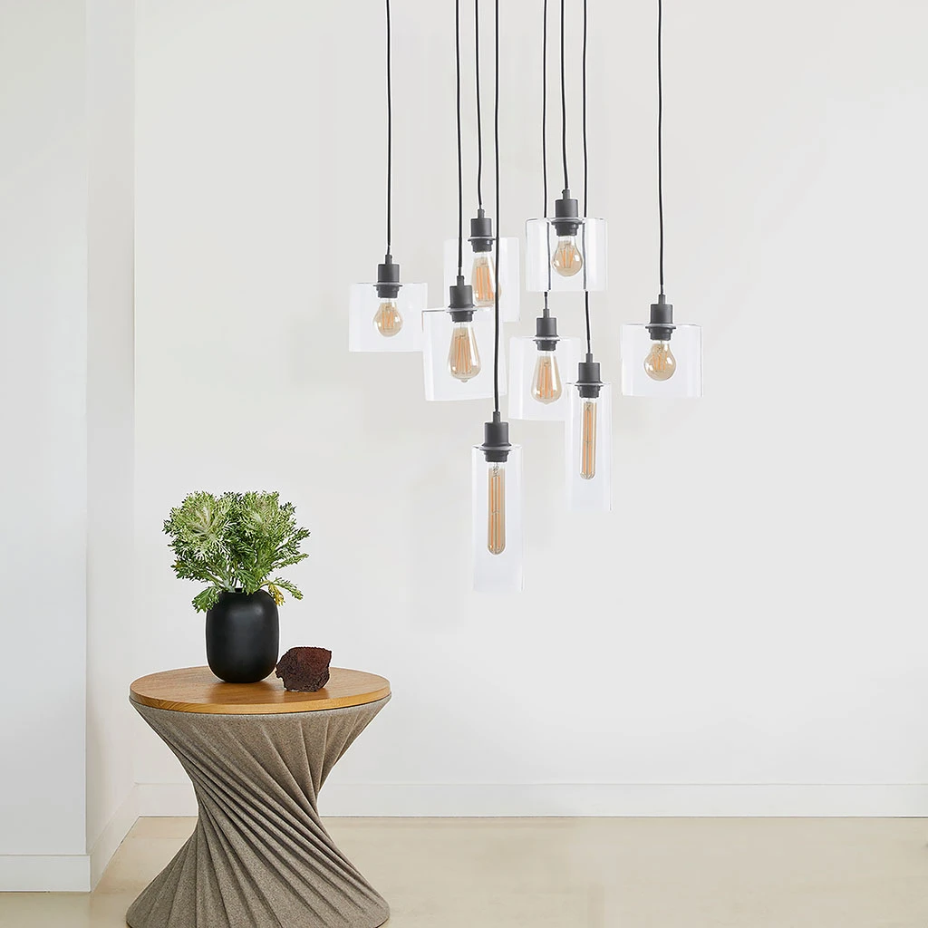 Market Set Suspension 8 Lumières En Verre Et Métal H147cm Noir - Ilo-ilo 5 Market Set Suspension 8 Lumières En Verre Et Métal H147cm Noir - Ilo-ilo – Image 3