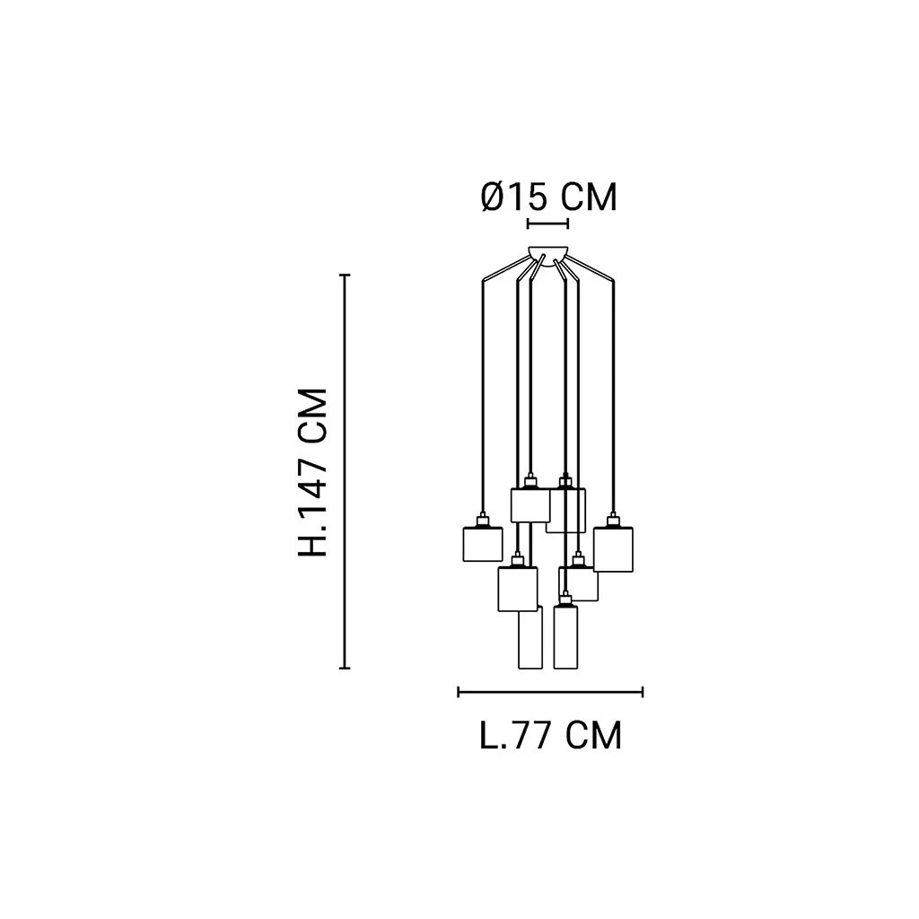 Market Set Suspension 8 Lumières En Verre Et Métal H147cm Noir - Ilo-ilo 6 Market Set Suspension 8 Lumières En Verre Et Métal H147cm Noir - Ilo-ilo – Image 4