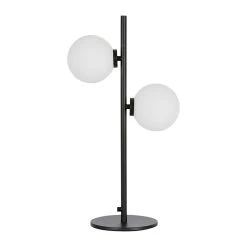 Opjet Lampe En Métal 2 Globes En Verre H53cm Noir - Edmond
