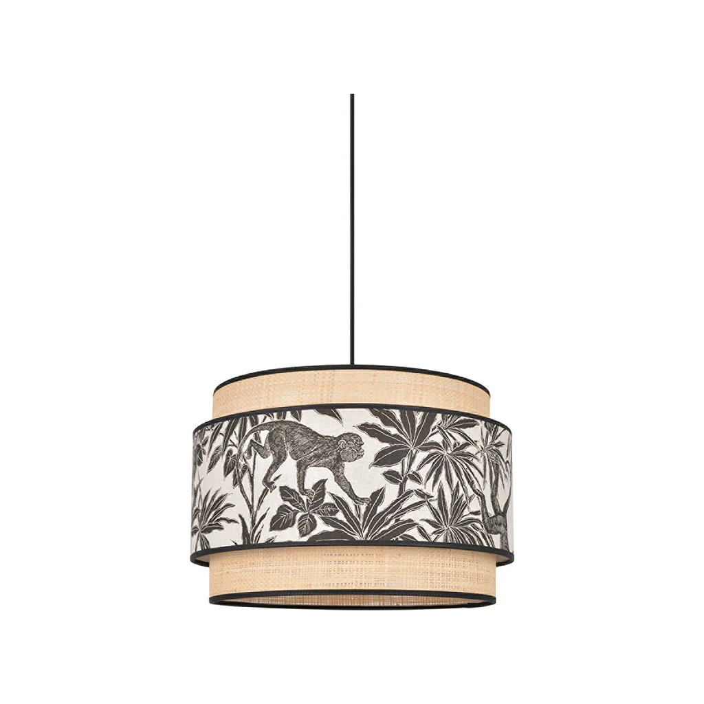 Corep Suspension En Coton Et Raphia D38cm Naturel Et Noir - Milo 3 Corep Suspension En Coton Et Raphia D38cm Naturel Et Noir - Milo