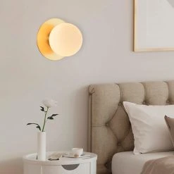 Corep Applique En Metal Doré Et Verre Laiton D18cm Blanc - Manor -SEMA DESIGN Boutique 622503 FRN04 WEB