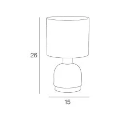 Corep Lampe En Métal H26cm Anthracite Et Blanc - Ines -SEMA DESIGN Boutique 622544 FRN03 WEB