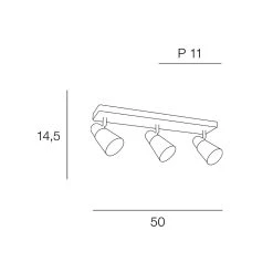 Corep Spot 3 Lumières En Métal H14.5cm Naturel Et Gris - Hillside -SEMA DESIGN Boutique 622547 FRN03 WEB