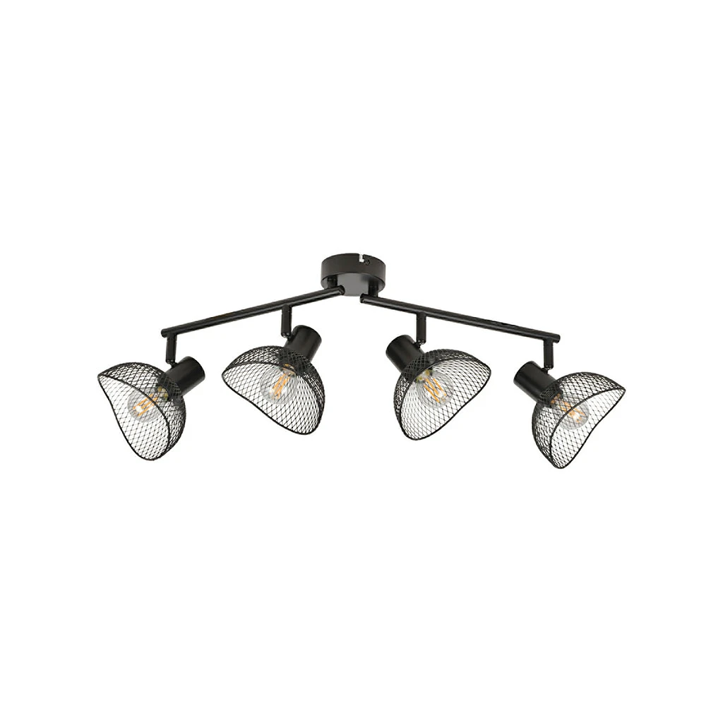 Corep Spot 4 Lumières En Metal H18cm Mat Noir - Iris 6 Corep Spot 4 Lumières En Metal H18cm Mat Noir - Iris – Image 5