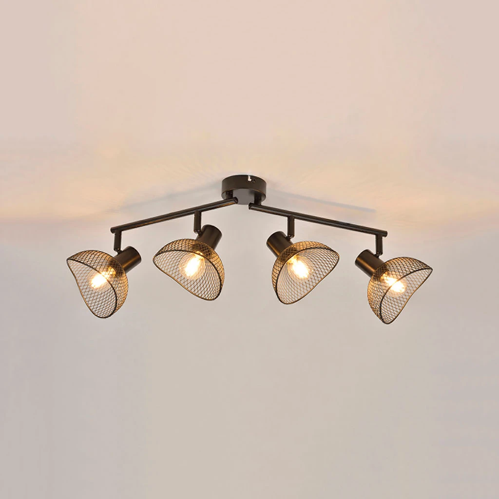 Corep Spot 4 Lumières En Metal H18cm Mat Noir - Iris 7 Corep Spot 4 Lumières En Metal H18cm Mat Noir - Iris – Image 6