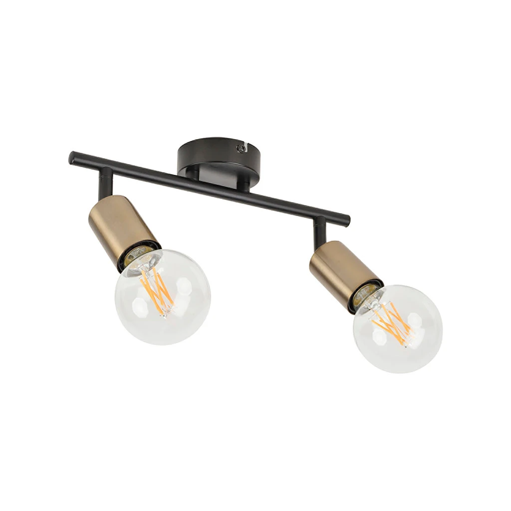 Corep Spot 2 Lumières En Métal Et Laiton H15cm Noir - Winston 3 Corep Spot 2 Lumières En Métal Et Laiton H15cm Noir - Winston