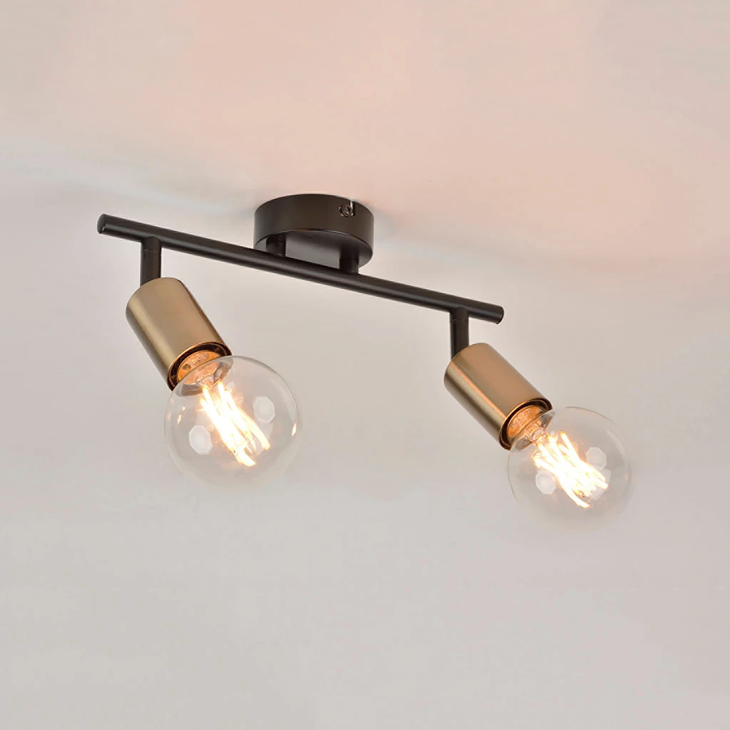 Corep Spot 2 Lumières En Métal Et Laiton H15cm Noir - Winston 4 Corep Spot 2 Lumières En Métal Et Laiton H15cm Noir - Winston – Image 2