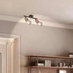 Corep Spot 2 Lumières En Métal Et Laiton H15cm Noir - Winston 10 Corep Spot 2 Lumières En Métal Et Laiton H15cm Noir - Winston -SEMA DESIGN Boutique 622562 FRN04 WEB