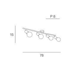 Corep Spot 4 Lumières En Métal Et Laiton L78cm En Métal Noir - Winston -SEMA DESIGN Boutique 622564 FRN03 WEB