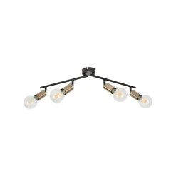 Corep Spot 4 Lumières En Métal Et Laiton L78cm En Métal Noir - Winston -SEMA DESIGN Boutique 622564 FRN06 WEB