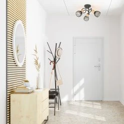 Corep Plafonnier 3 Lumières En Metal H21 Cm Mat Noir - Kento -SEMA DESIGN Boutique 622567 FRN04 WEB