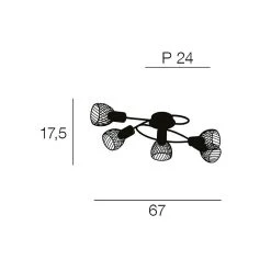 Corep Plafonnier 5 Lumières En Metal L67cm Mat Noir - Kento 8 Corep Plafonnier 5 Lumières En Metal L67cm Mat Noir - Kento -SEMA DESIGN Boutique 622568 FRN03 WEB