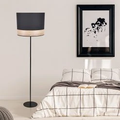 Corep Lampadaire En Metal Et Coton H171cm Noir - Raito -SEMA DESIGN Boutique 622570 FRN04 WEB