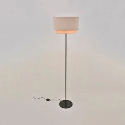 Corep Lampadaire En Metal Et Velours H160cm Sable - Boheme 9 Corep Lampadaire En Metal Et Velours H160cm Sable - Boheme -SEMA DESIGN Boutique 622572 FRN02 WEB