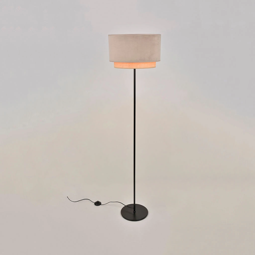 Corep Lampadaire En Metal Et Velours H160cm Sable - Boheme 5 Corep Lampadaire En Metal Et Velours H160cm Sable - Boheme – Image 3