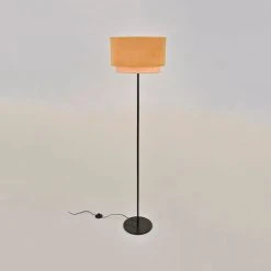 Corep Lampadaire En Metal Et Velours H160cm Moutarde - Boheme -SEMA DESIGN Boutique 622573 FRN02 WEB