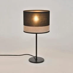 Corep Lampe En Métal Et Coton H36cm Noir - Raito -SEMA DESIGN Boutique 622576 FRN02 WEB
