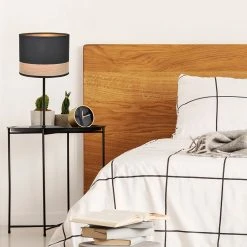 Corep Lampe En Métal Et Coton H36cm Noir - Raito -SEMA DESIGN Boutique 622576 FRN04 WEB