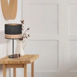 Corep Lampe En Métal Et Coton H36cm Noir - Raito -SEMA DESIGN Boutique 622576 FRN05 WEB